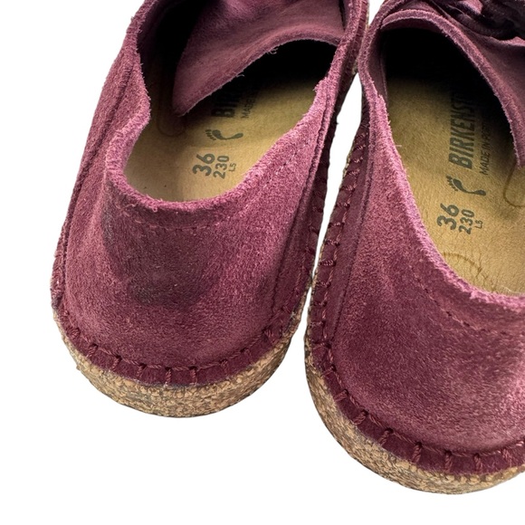 NWOB Birkenstock Gary Maroon Suede Leather Lace-Up Derby Shoes Women's Size 5 - Picture 16 of 16